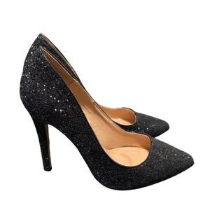 Weeboo Sparkly 4” Black High Heel Pumps